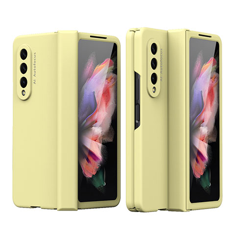 Funda Dura Plastico Rigida Carcasa Mate T02 para Samsung Galaxy Z Fold3 5G Amarillo