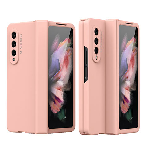 Funda Dura Plastico Rigida Carcasa Mate T02 para Samsung Galaxy Z Fold3 5G Oro Rosa