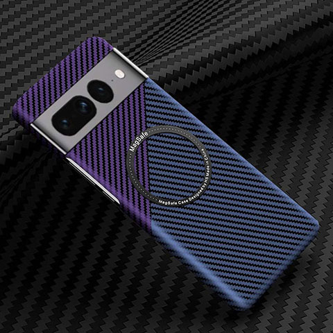 Funda Dura Plastico Rigida Carcasa Mate Twill con Mag-Safe Magnetic para Google Pixel 7 Pro 5G Morado