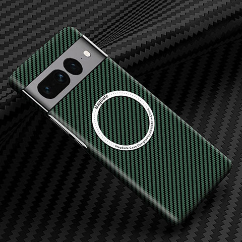 Funda Dura Plastico Rigida Carcasa Mate Twill con Mag-Safe Magnetic para Google Pixel 7 Pro 5G Verde