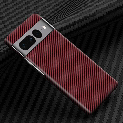 Funda Dura Plastico Rigida Carcasa Mate Twill para Google Pixel 7 Pro 5G Rojo