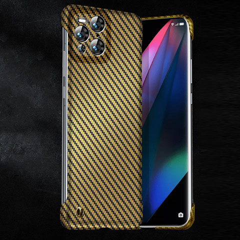 Funda Dura Plastico Rigida Carcasa Mate Twill para Oppo Find X3 Pro 5G Amarillo