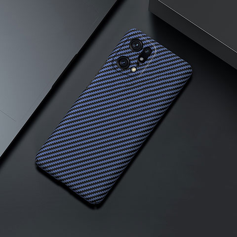 Funda Dura Plastico Rigida Carcasa Mate Twill para Oppo Find X5 5G Azul