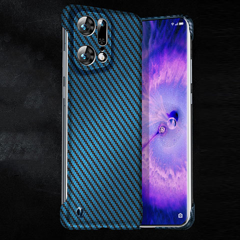 Funda Dura Plastico Rigida Carcasa Mate Twill T01 para Oppo Find X5 Pro 5G Azul