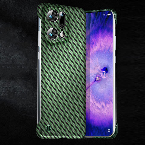 Funda Dura Plastico Rigida Carcasa Mate Twill T01 para Oppo Find X5 Pro 5G Verde