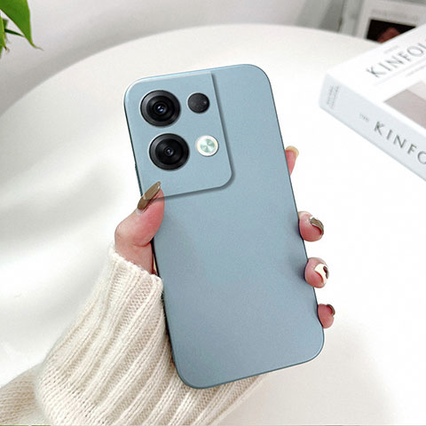 Funda Dura Plastico Rigida Carcasa Mate YK2 para Oppo Reno9 5G Azul Cielo