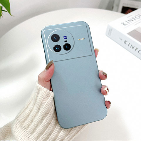 Funda Dura Plastico Rigida Carcasa Mate YK2 para Vivo X80 5G Azul Cielo