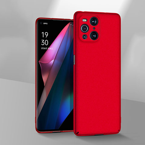 Funda Dura Plastico Rigida Carcasa Mate YK3 para Oppo Find X3 5G Rojo