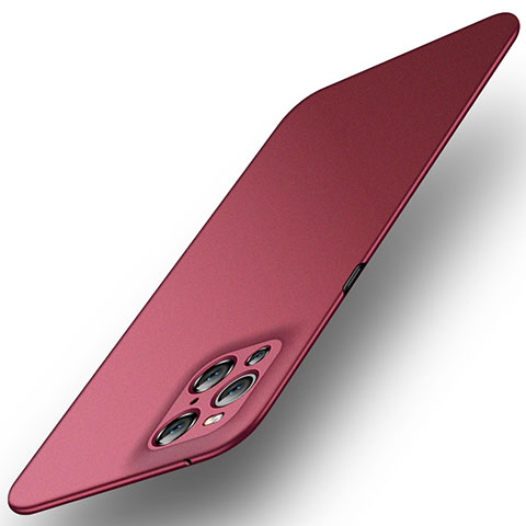 Funda Dura Plastico Rigida Carcasa Mate YK4 para Oppo Find X3 Pro 5G Rojo