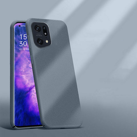 Funda Dura Plastico Rigida Carcasa Mate YK5 para Oppo Find X5 Pro 5G Gris