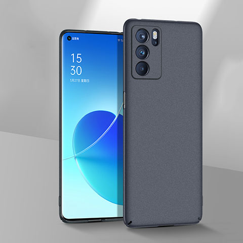 Funda Dura Plastico Rigida Carcasa Mate YK8 para Oppo Reno6 Pro 5G India Gris