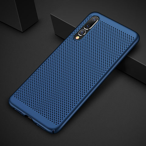 Funda Dura Plastico Rigida Carcasa Perforada M01 para Huawei P20 Pro Azul