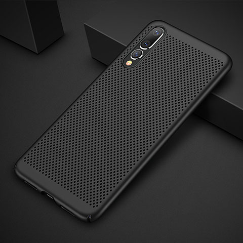 Funda Dura Plastico Rigida Carcasa Perforada M01 para Huawei P20 Pro Negro