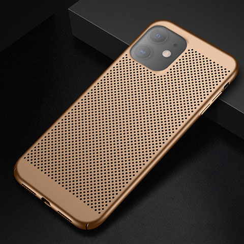 Funda Dura Plastico Rigida Carcasa Perforada para Apple iPhone 11 Oro