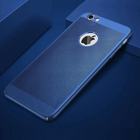 Funda Dura Plastico Rigida Carcasa Perforada para Apple iPhone 6 Azul