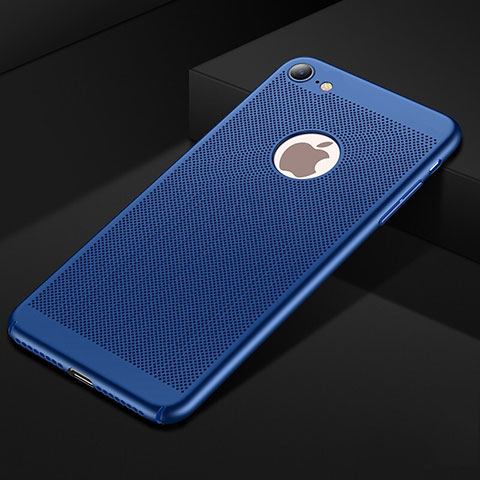 Funda Dura Plastico Rigida Carcasa Perforada para Apple iPhone 7 Azul