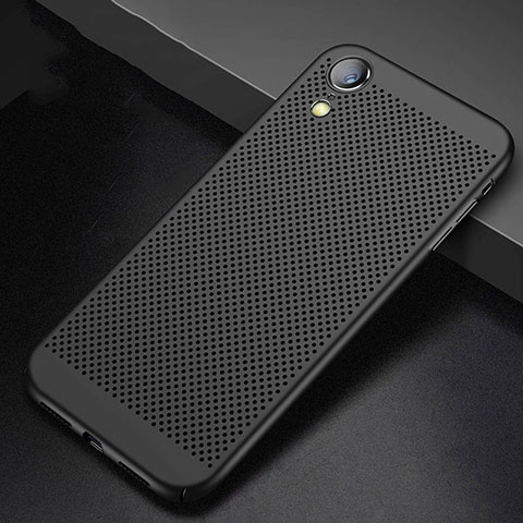 Funda Dura Plastico Rigida Carcasa Perforada para Apple iPhone XR Negro