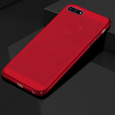 Funda Dura Plastico Rigida Carcasa Perforada para Huawei Enjoy 8e Rojo