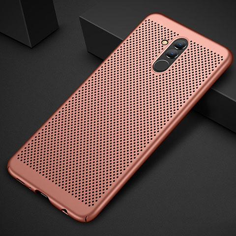 Funda Dura Plastico Rigida Carcasa Perforada para Huawei Mate 20 Lite Oro Rosa