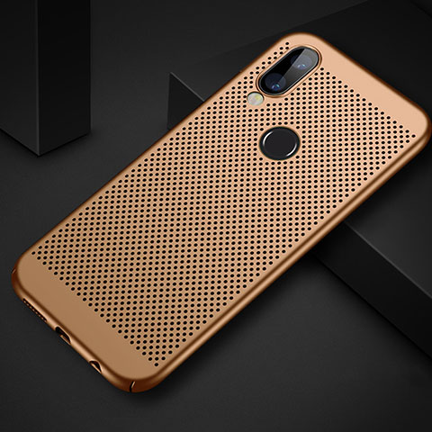 Funda Dura Plastico Rigida Carcasa Perforada para Huawei P20 Lite Oro