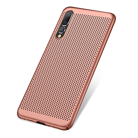 Funda Dura Plastico Rigida Carcasa Perforada para Huawei P20 Pro Oro Rosa