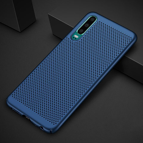 Funda Dura Plastico Rigida Carcasa Perforada para Huawei P30 Azul