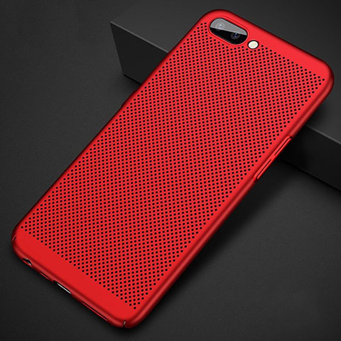 Funda Dura Plastico Rigida Carcasa Perforada para Oppo AX5 Rojo