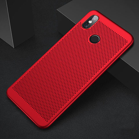 Funda Dura Plastico Rigida Carcasa Perforada para Xiaomi Mi 8 Rojo