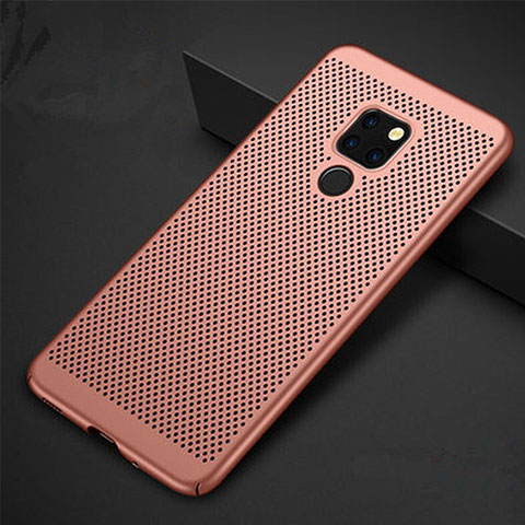 Funda Dura Plastico Rigida Carcasa Perforada W01 para Huawei Mate 20 X 5G Oro Rosa