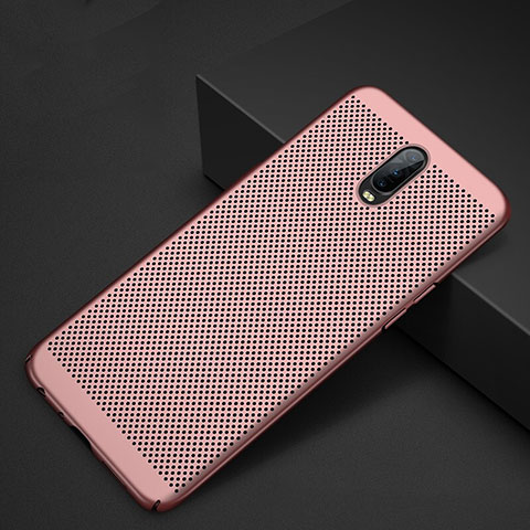 Funda Dura Plastico Rigida Carcasa Perforada W01 para Oppo R17 Pro Oro Rosa