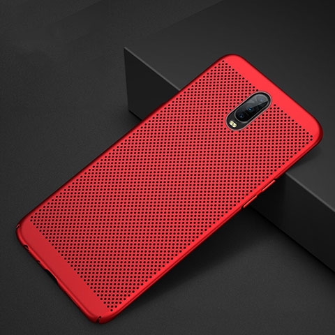 Funda Dura Plastico Rigida Carcasa Perforada W01 para Oppo RX17 Pro Rojo