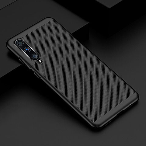 Funda Dura Plastico Rigida Carcasa Perforada W01 para Samsung Galaxy A90 5G Negro