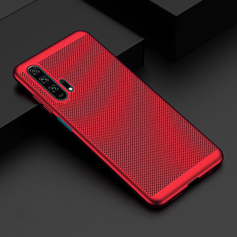 Funda Dura Plastico Rigida Carcasa Perforada W02 para Huawei Honor 20 Pro Rojo