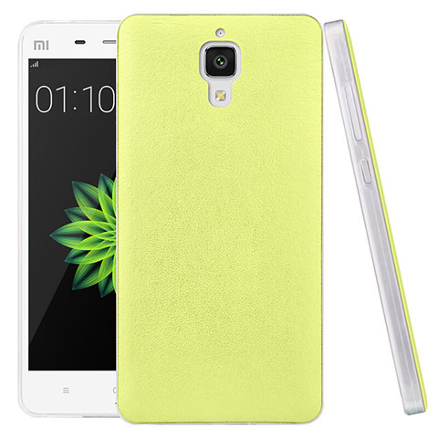 Funda Dura Plastico Rigida de Cuero para Xiaomi Mi 4 LTE Verde