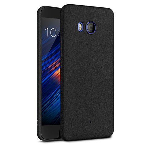 Funda Dura Plastico Rigida Fino Arenisca para HTC U11 Negro