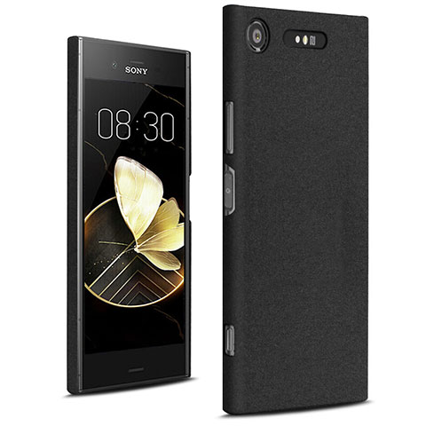 Funda Dura Plastico Rigida Fino Arenisca para Sony Xperia XZ1 Negro