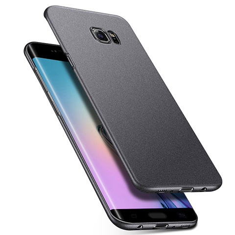 Funda Dura Plastico Rigida Fino Arenisca Q01 para Samsung Galaxy S6 Edge SM-G925 Gris