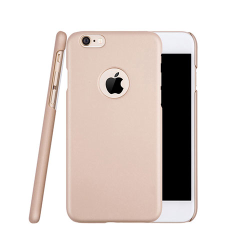 Funda Dura Plastico Rigida Mate con Agujero para Apple iPhone 6 Oro Rosa