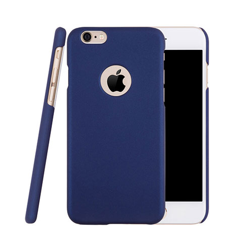Funda Dura Plastico Rigida Mate con Agujero para Apple iPhone 6 Plus Azul