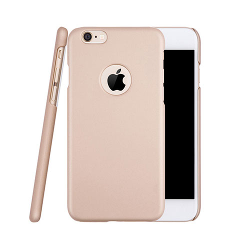 Funda Dura Plastico Rigida Mate con Agujero para Apple iPhone 6 Plus Oro Rosa