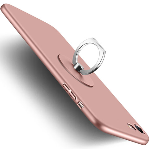 Funda Dura Plastico Rigida Mate con Anillo de dedo Soporte para Apple iPhone 8 Rosa