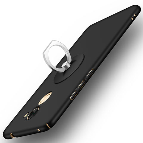 Funda Dura Plastico Rigida Mate con Anillo de dedo Soporte para Huawei Enjoy 7 Plus Negro