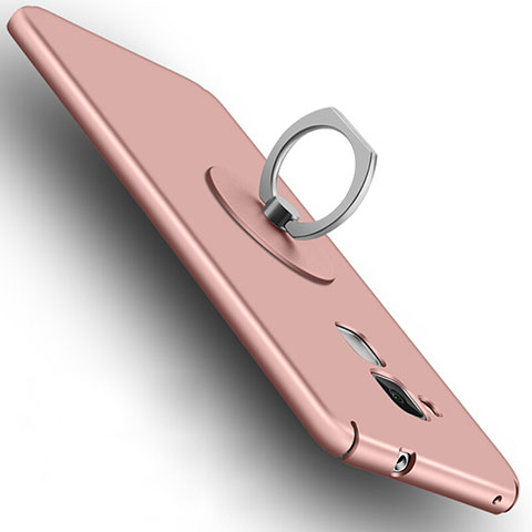 Funda Dura Plastico Rigida Mate con Anillo de dedo Soporte para Huawei GT3 Oro Rosa