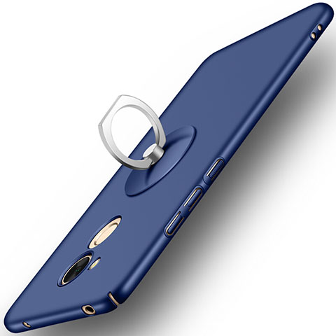 Funda Dura Plastico Rigida Mate con Anillo de dedo Soporte para Huawei Honor V9 Play Azul