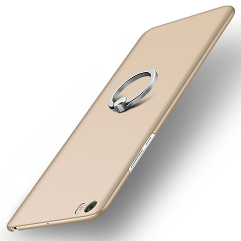 Funda Dura Plastico Rigida Mate con Anillo de dedo Soporte para Xiaomi Mi Note Oro