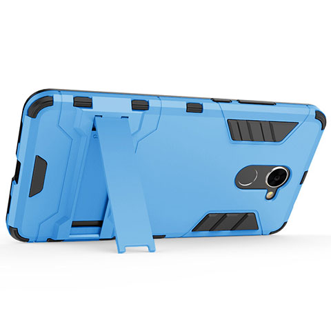 Funda Dura Plastico Rigida Mate con Soporte para Huawei Enjoy 7 Plus Azul