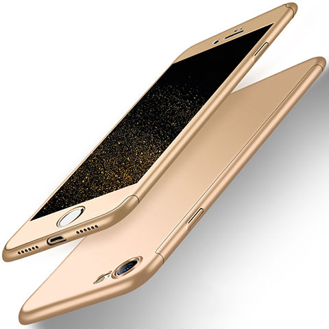 Funda Dura Plastico Rigida Mate Frontal y Trasera 360 Grados para Apple iPhone SE (2020) Oro