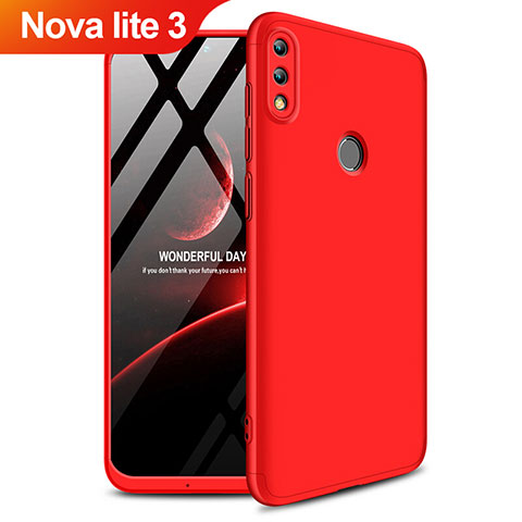 Funda Dura Plastico Rigida Mate Frontal y Trasera 360 Grados Q01 para Huawei Nova Lite 3 Rojo