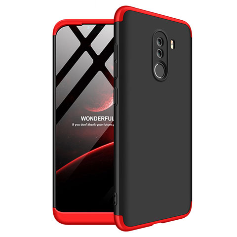 Funda Dura Plastico Rigida Mate Frontal y Trasera 360 Grados Q03 para Xiaomi Pocophone F1 Rojo y Negro