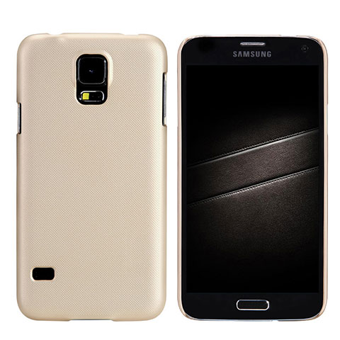 Funda Dura Plastico Rigida Mate M02 para Samsung Galaxy S5 Duos Plus Oro